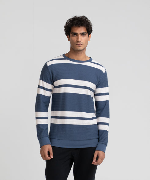 Men's Striped Herringbone Sweatshirt