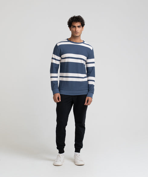 Men's Striped Herringbone Sweatshirt
