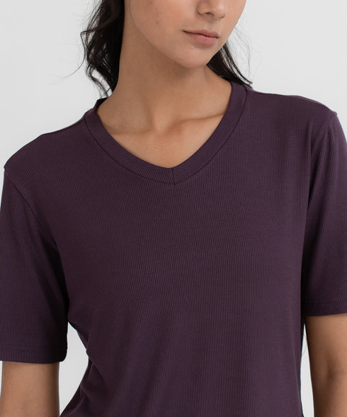 Women's Modal Rib V-Neck Tee