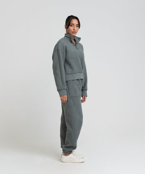 Women's Reversible Half Zip Sweatshirt