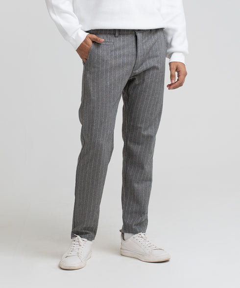Men's Striped Tweed Tapered Pants