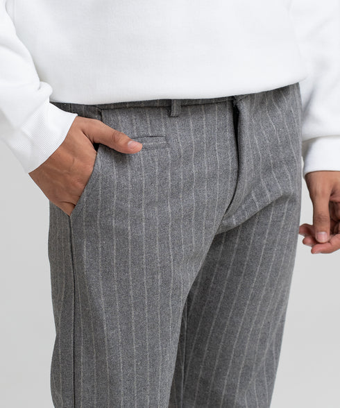 Men's Striped Tweed Tapered Pants