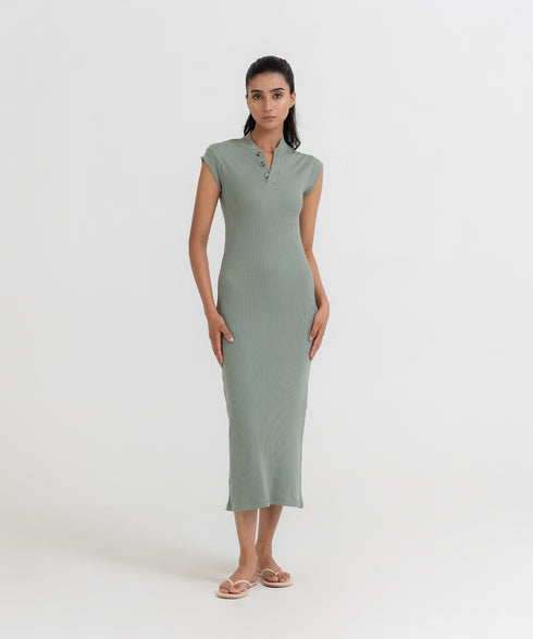 Women's Ribbed Midi Dress