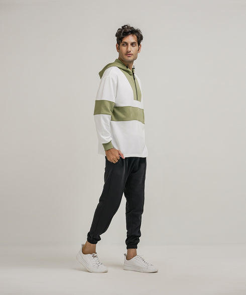 Men's Contrast Panel Hoodie