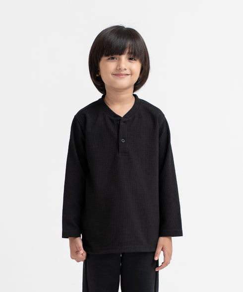 Kids' Waffle Henley