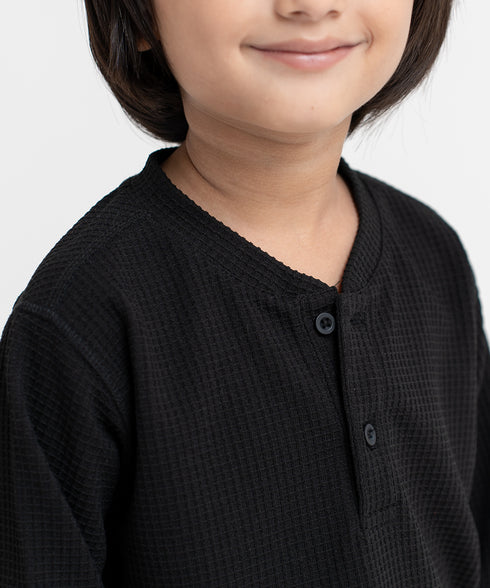Kids' Waffle Henley