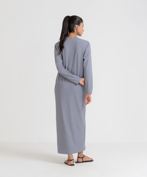 Women's Ribbed Henley Dress