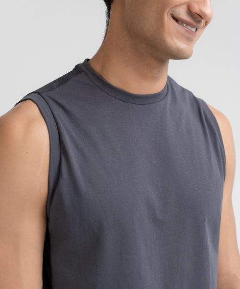 Men's B-Fit Contrast Mesh Muscle Top