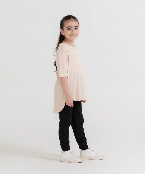 Girls' Modal Rib Relaxed Tee
