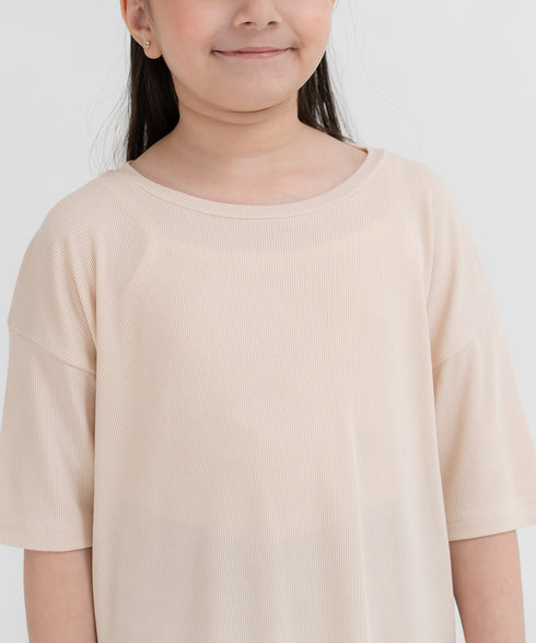 Girls' Modal Rib Relaxed Tee