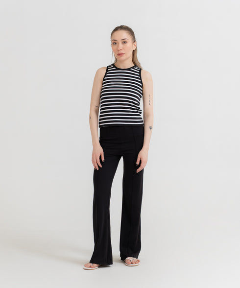 Women's Striped Cropped Tank Top