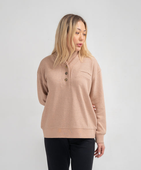 Women's Terry Pocket Henley