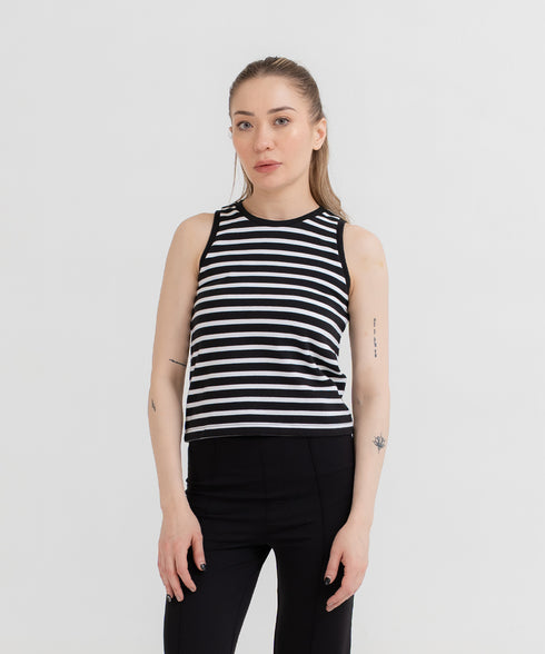 Women's Striped Cropped Tank Top