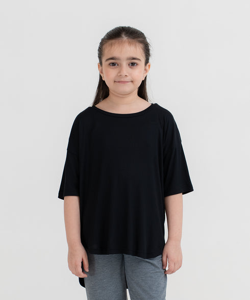 Girls' Modal Rib Relaxed Tee