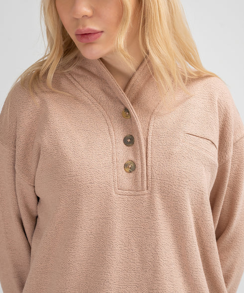 Women's Terry Pocket Henley