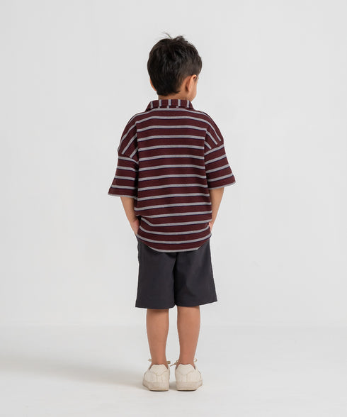 Boys' Waffle Striped Shirt