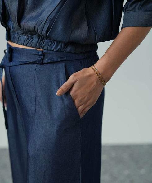 Women's Chambray Wide Leg Pants
