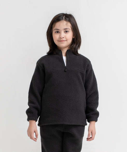 Girls' Sherpa Mock Neck Set