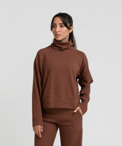 Women's Rib Relaxed Fit Turtleneck
