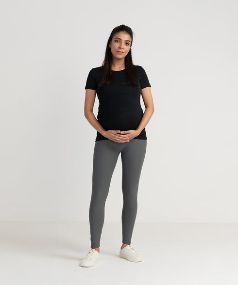 Women's Maternity/Nursing Zipper Tee