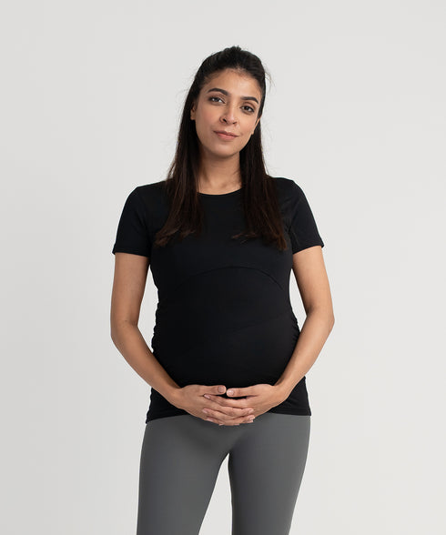 Women's Maternity/Nursing Zipper Tee