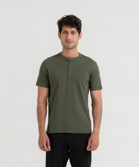 Men's Basic Henley Tee