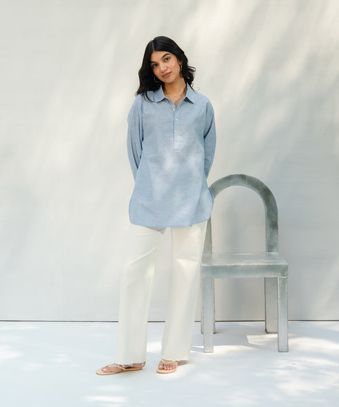 Women's Linen Half Placket Shirt