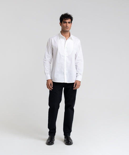 Men's Pin Tucks Button Down Shirt