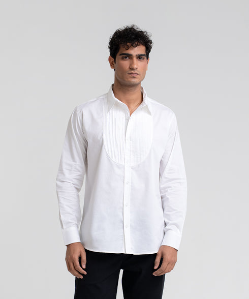 Men's Pin Tucks Button Down Shirt