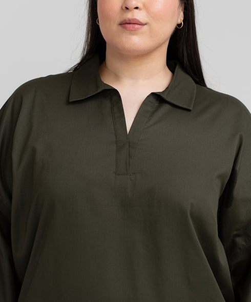 Women's Plus Collared Set