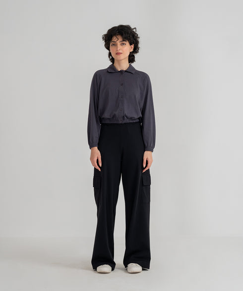 Women's Cropped Collared Shirt
