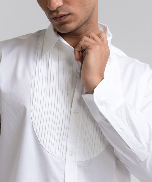 Men's Pin Tucks Button Down Shirt