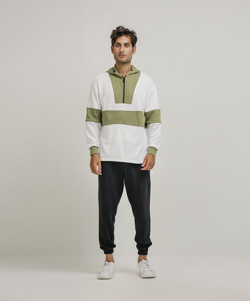 Men's Contrast Panel Hoodie
