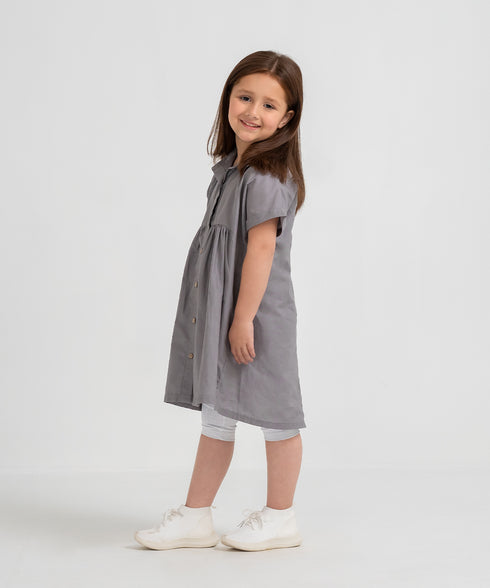 Girls' Twill Button Down Dress