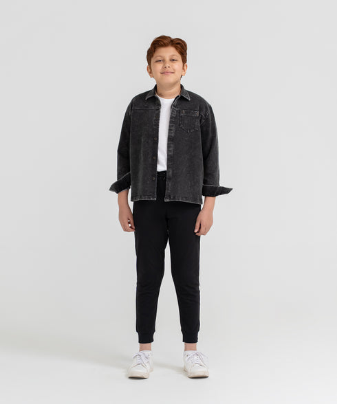 Kids' Denim Hidden Placket Shirt