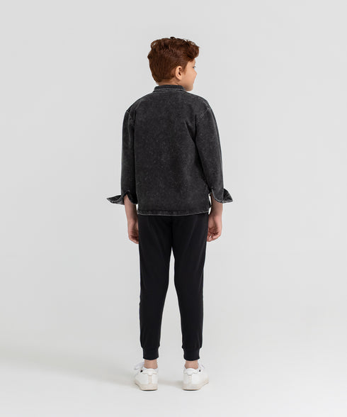 Kids' Denim Hidden Placket Shirt