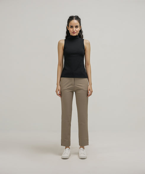 Women's Sleeveless Rib Turtleneck