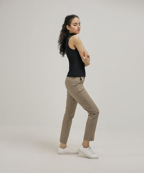 Women's Sleeveless Rib Turtleneck