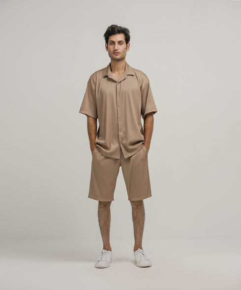 Men's Pleated Button Down Set