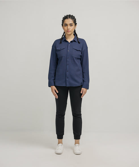 Women's Waffle Button Down Shirt