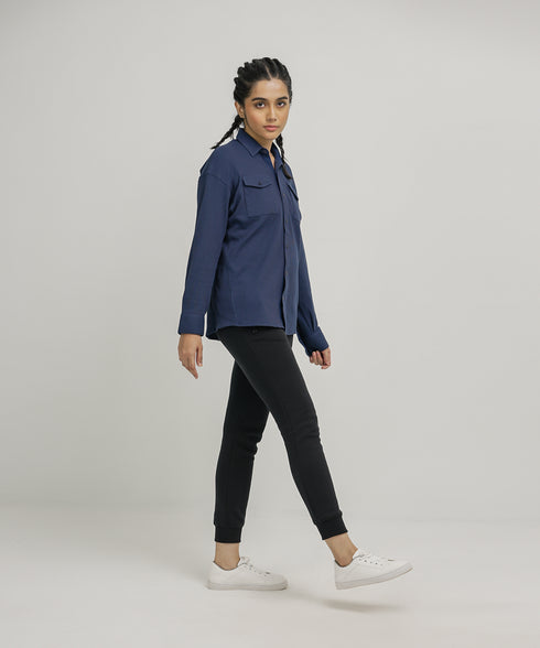 Women's Waffle Button Down Shirt