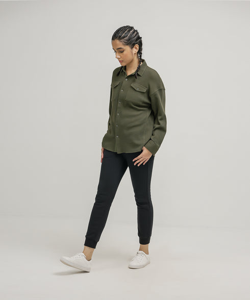 Women's Waffle Button Down Shirt