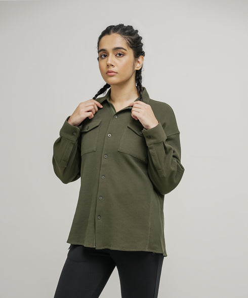 Women's Waffle Button Down Shirt