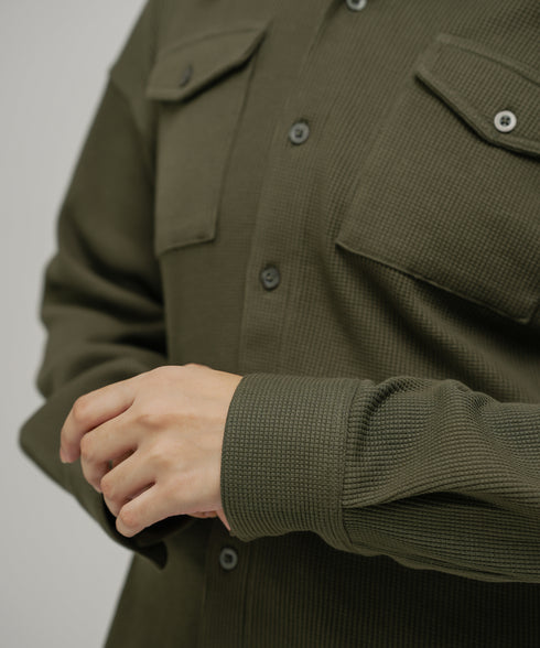 Women's Waffle Button Down Shirt