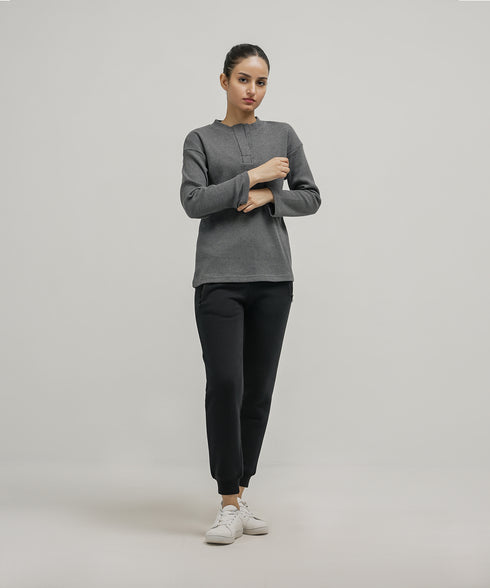 Women's Open Placket Waffle Shirt