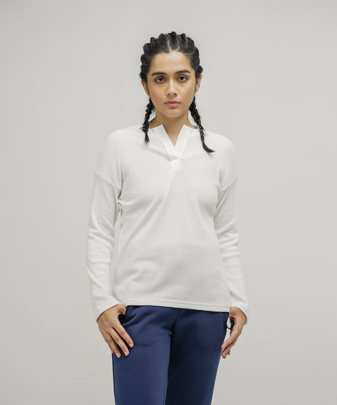 Women's Open Placket Waffle Shirt