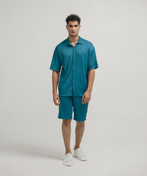 Men's Pleated Button Down Set