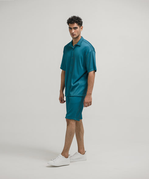 Men's Pleated Button Down Set