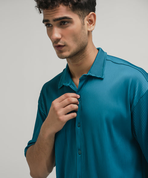 Men's Pleated Button Down Set