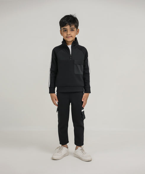Boys' Tech Spacer Mock Neck Jacket